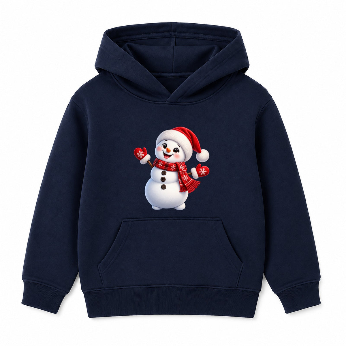 Santa Hat Snowman kids Christmas hoodie - Navy