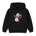 Festive Scarf Snowman kids Christmas hoodie - Black