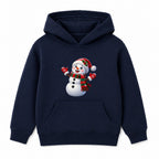 Festive Scarf Snowman kids Christmas hoodie - Navy