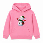 Festive Scarf Snowman kids Christmas hoodie - Pink