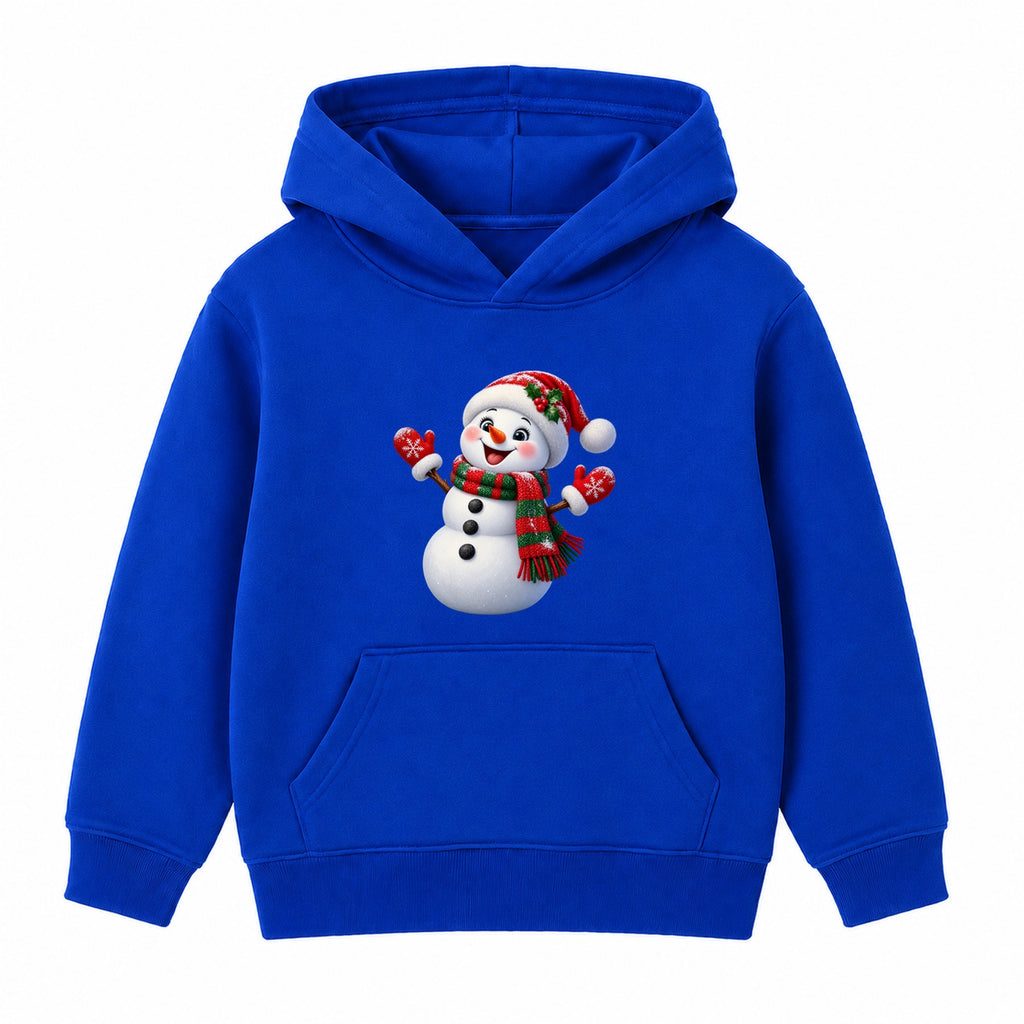 Festive Scarf Snowman kids Christmas hoodie - Royal Blue