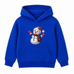 Festive Scarf Snowman kids Christmas hoodie - Royal Blue