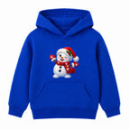 Winking Snowman kids Christmas hoodie - Royal Blue