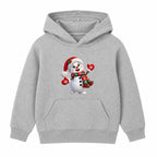 Waving Snowman kids Christmas hoodie - Heather Grey