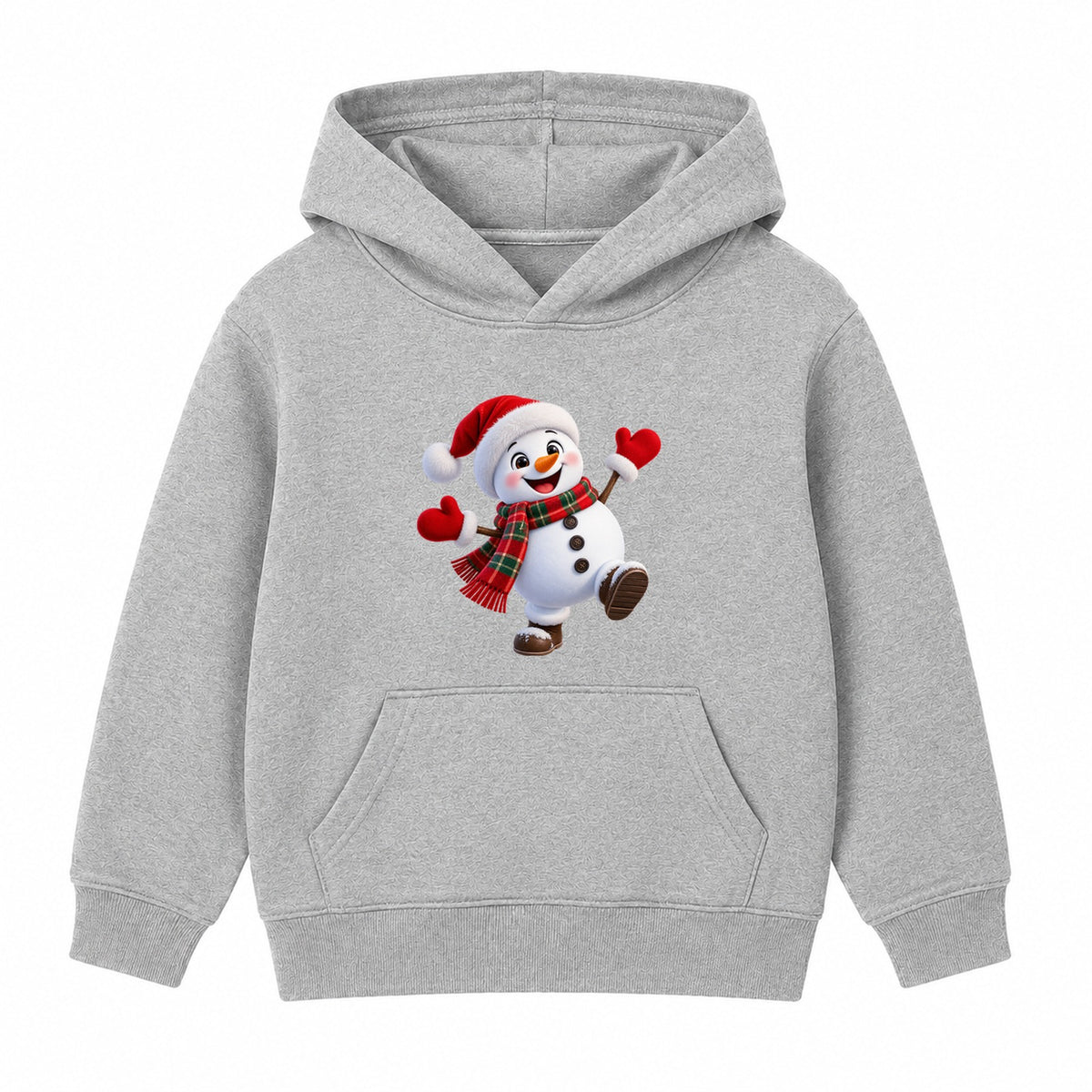Snow Day Snowman kids Christmas hoodie - Heather Grey