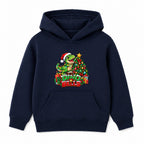 Dino Bells kids Christmas hoodie - Navy