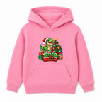 Dino Bells kids Christmas hoodie - Pink