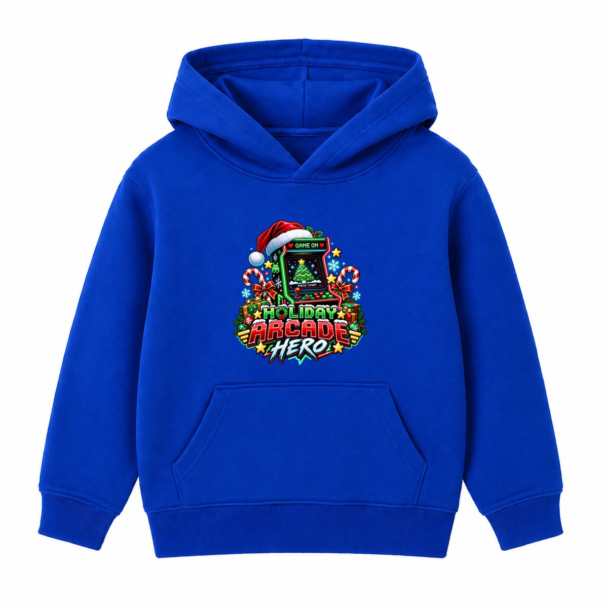 Holiday Arcade Hero adult Christmas hoodie - Royal Blue