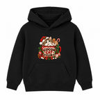 Cocoa Cat Club kids Christmas hoodie - Black