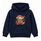 Cocoa Cat Club kids Christmas hoodie - Navy