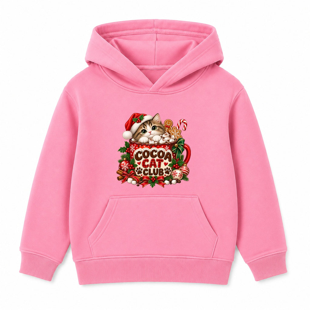 Cocoa Cat Club kids Christmas hoodie - Pink