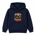 Holiday Vinyl Vibes adult Christmas hoodie - Navy