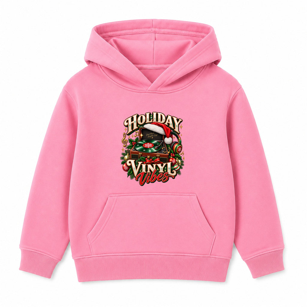Holiday Vinyl Vibes adult Christmas hoodie - Pink