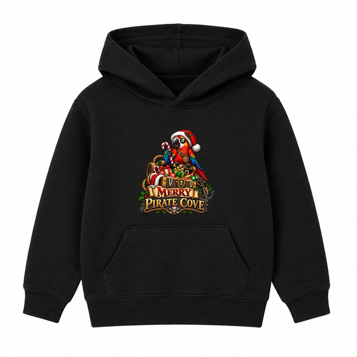 Merry Pirate Cove kids Christmas hoodie - Black