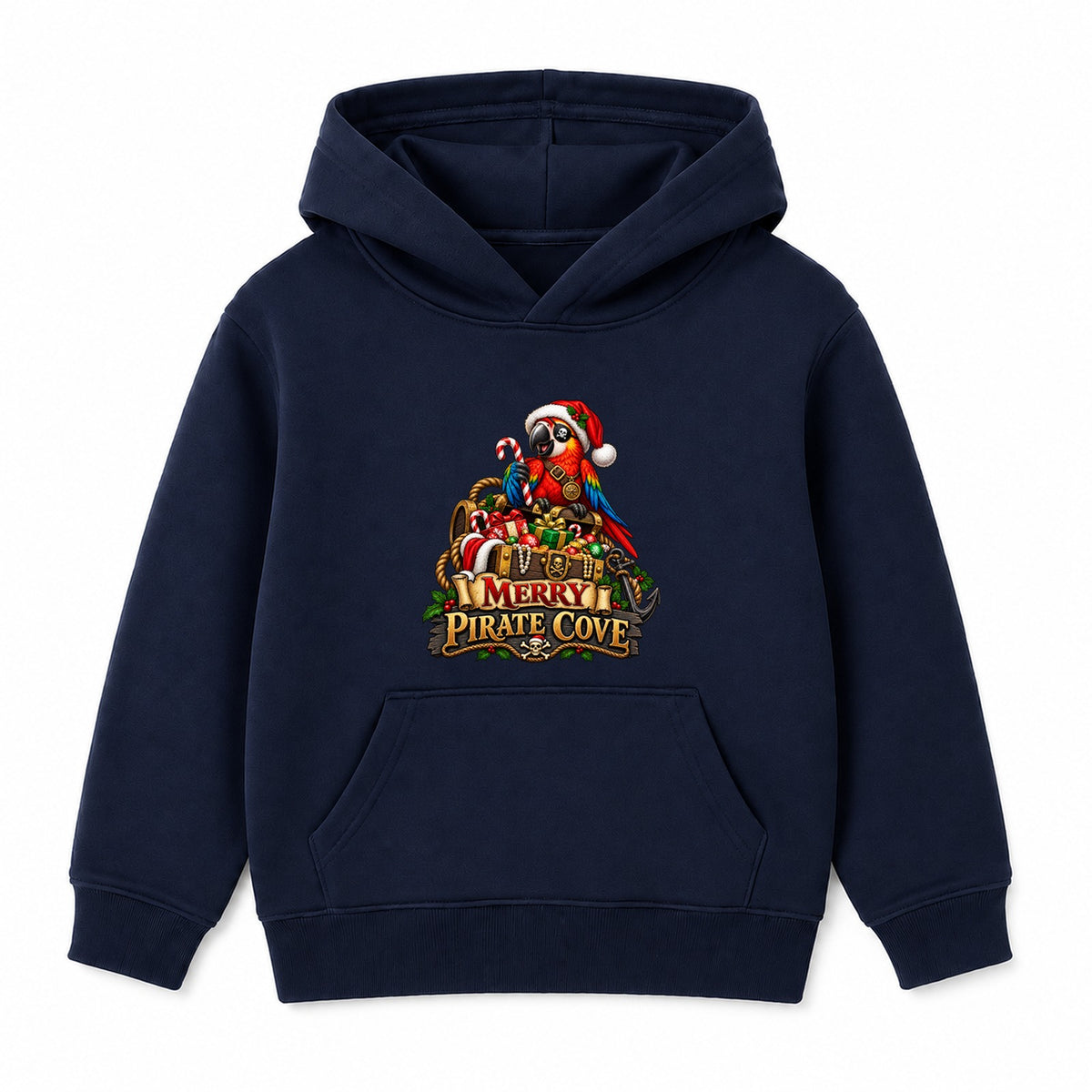 Merry Pirate Cove kids Christmas hoodie - Navy