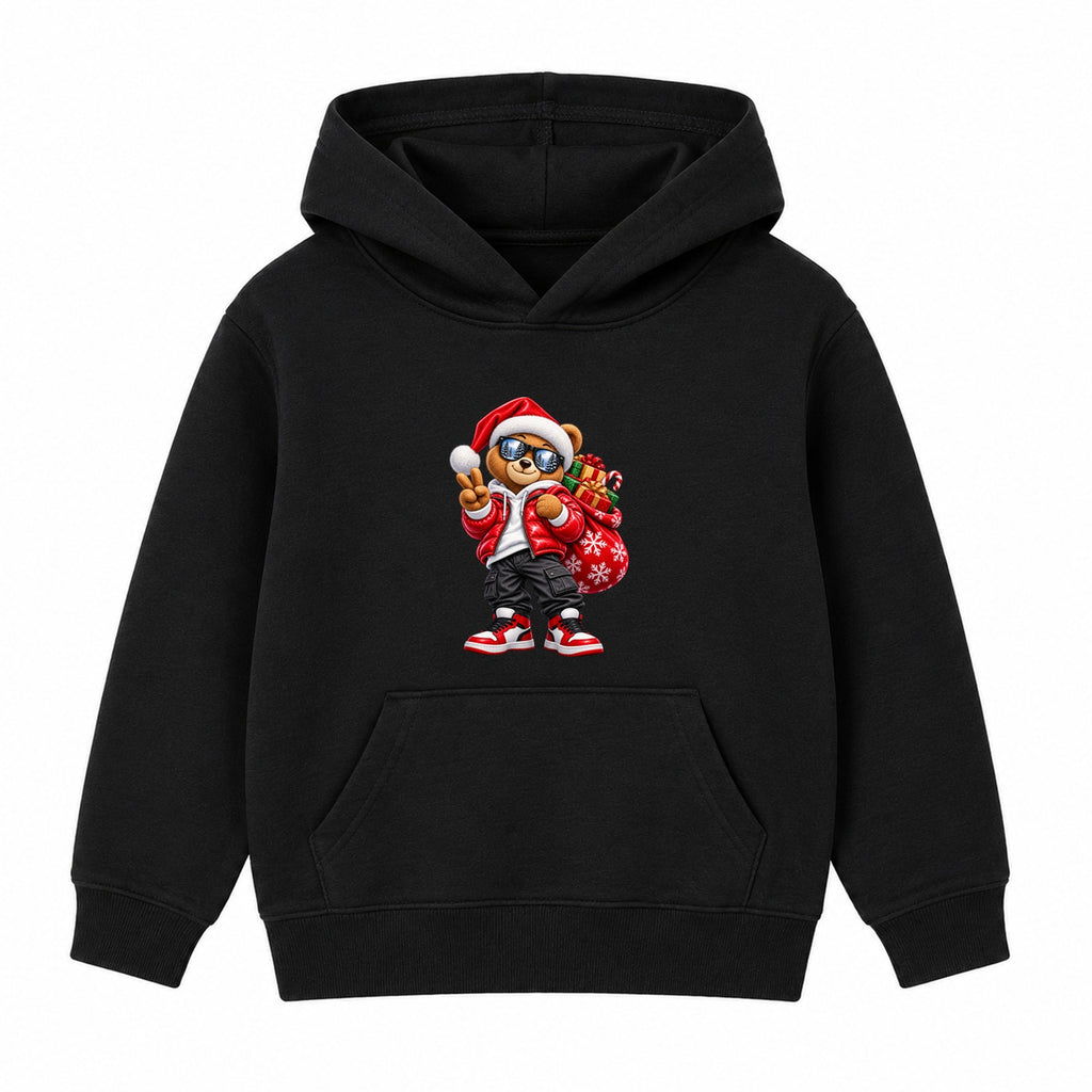 Santa Bear adult Christmas hoodie - Black