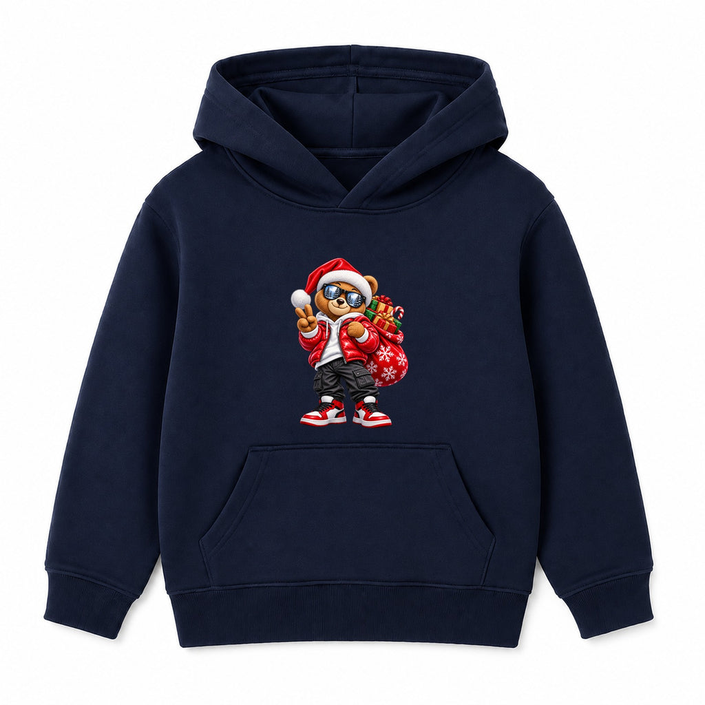 Santa Bear adult Christmas hoodie - Navy