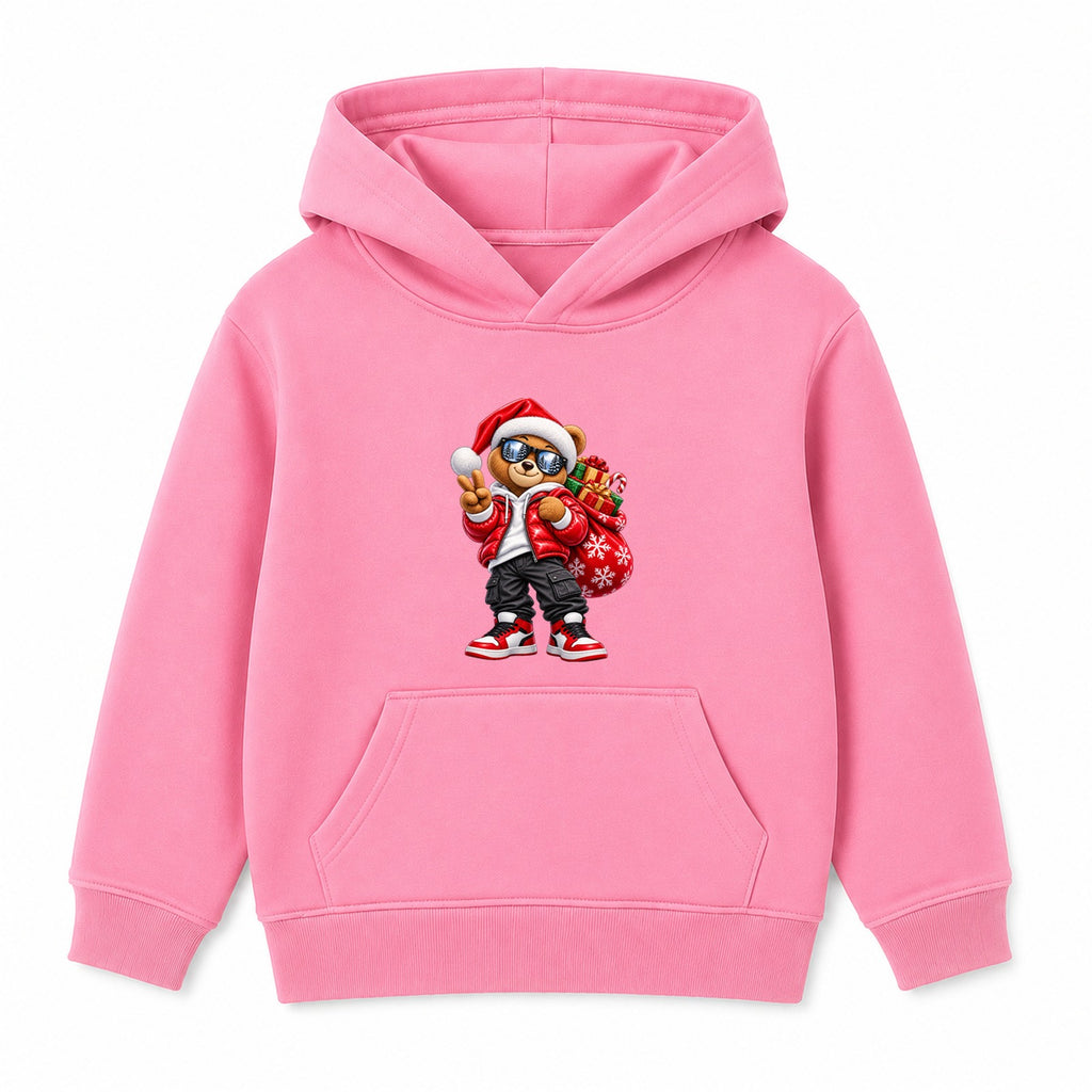 Santa Bear adult Christmas hoodie - Pink