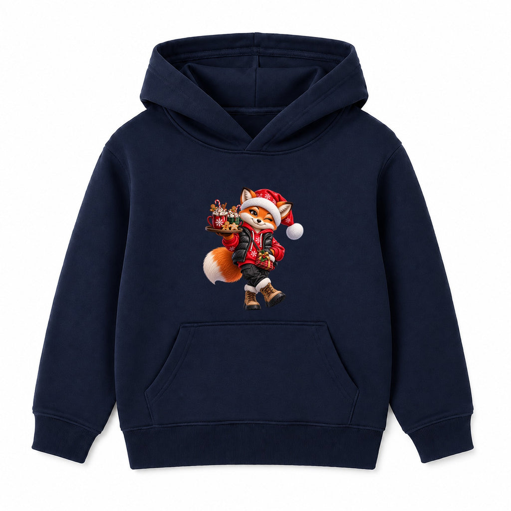 Cocoa Fox kids Christmas hoodie - Navy