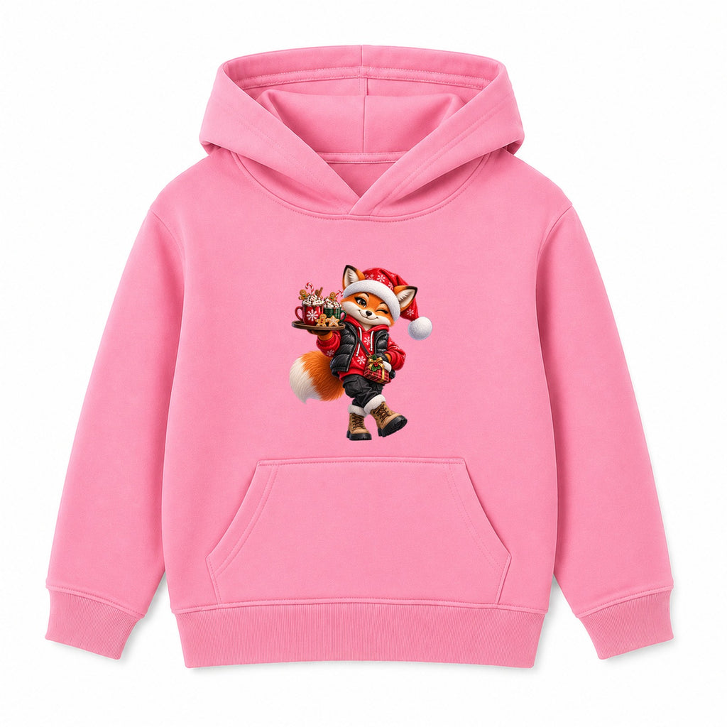 Cocoa Fox kids Christmas hoodie - Pink