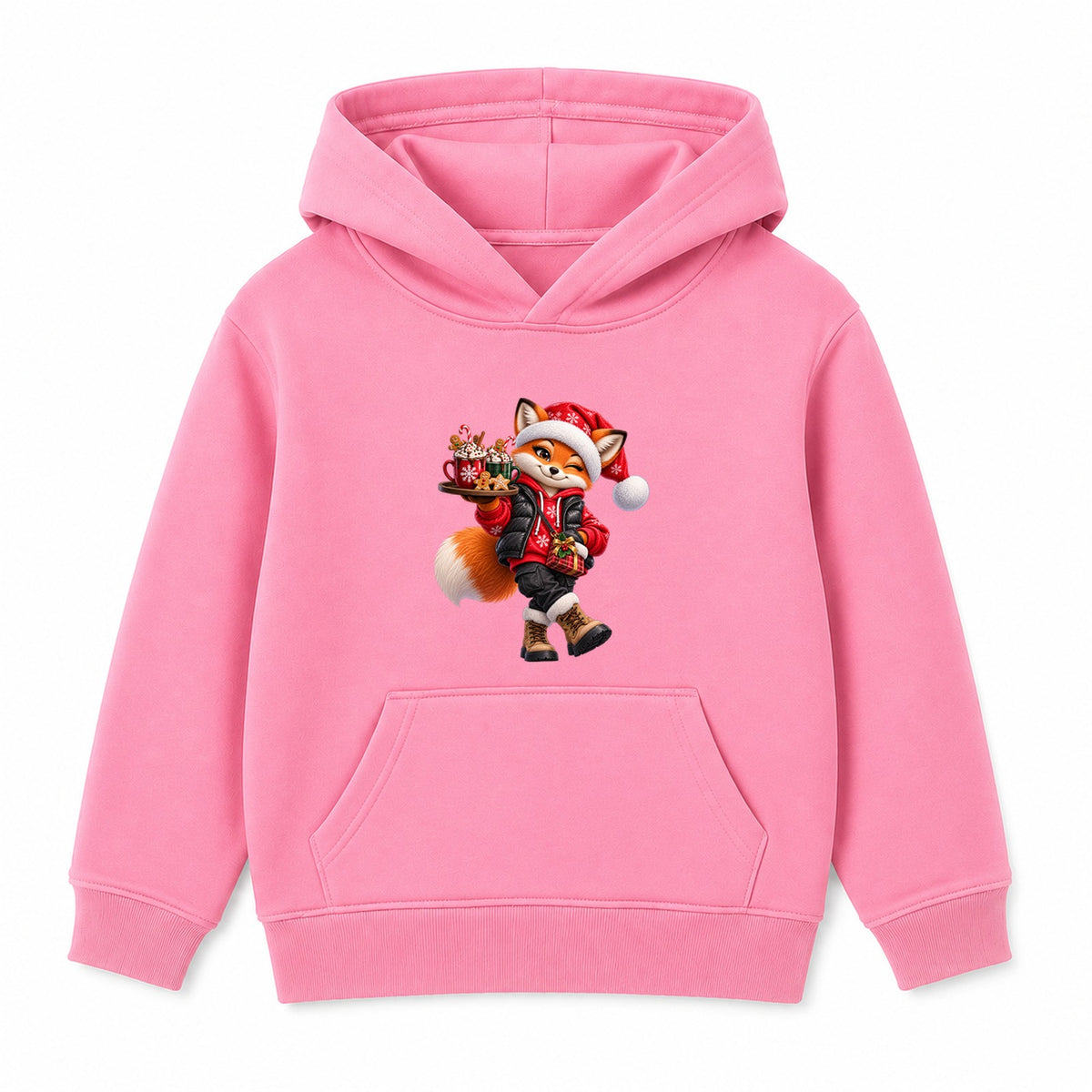 Cocoa Fox kids Christmas hoodie - Pink