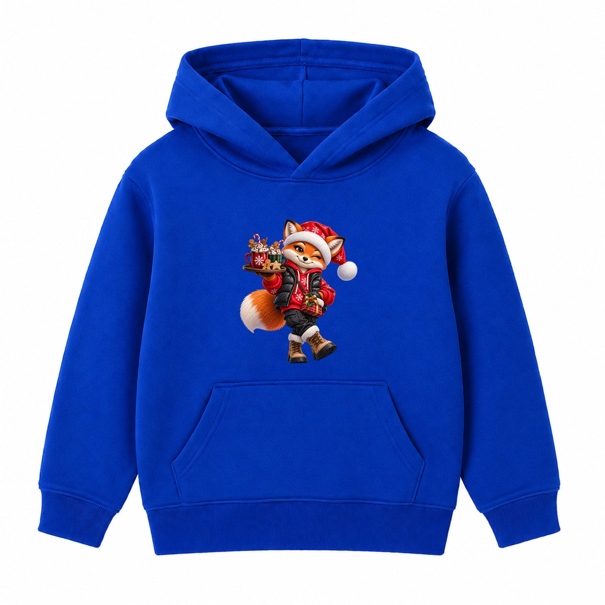 Cocoa Fox kids Christmas hoodie - Royal Blue