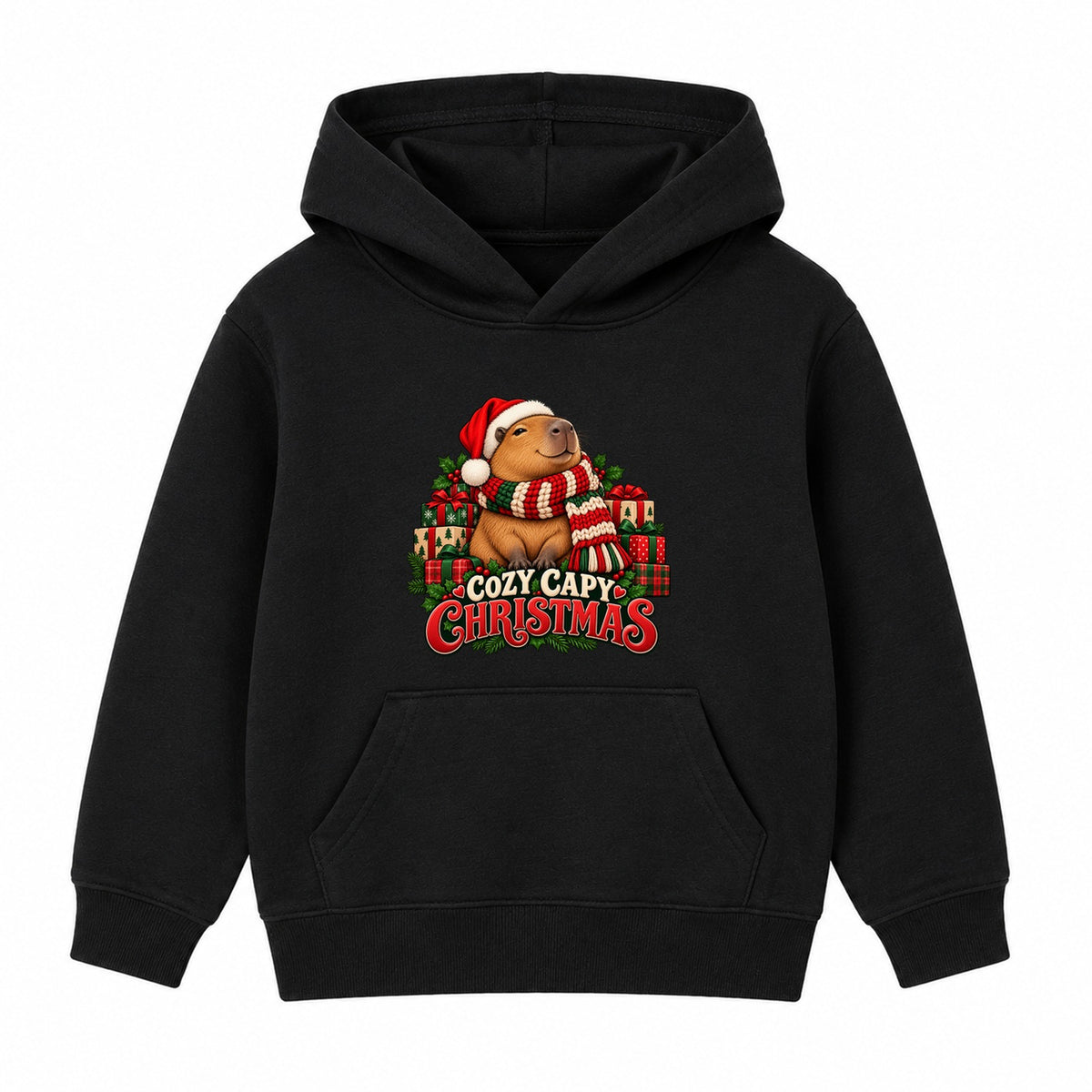 Cozy Capy Christmas adult Christmas hoodie - Black