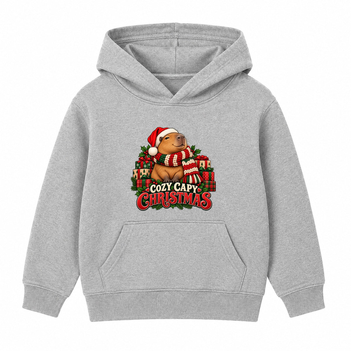 Cozy Capy Christmas adult Christmas hoodie - Heather Grey