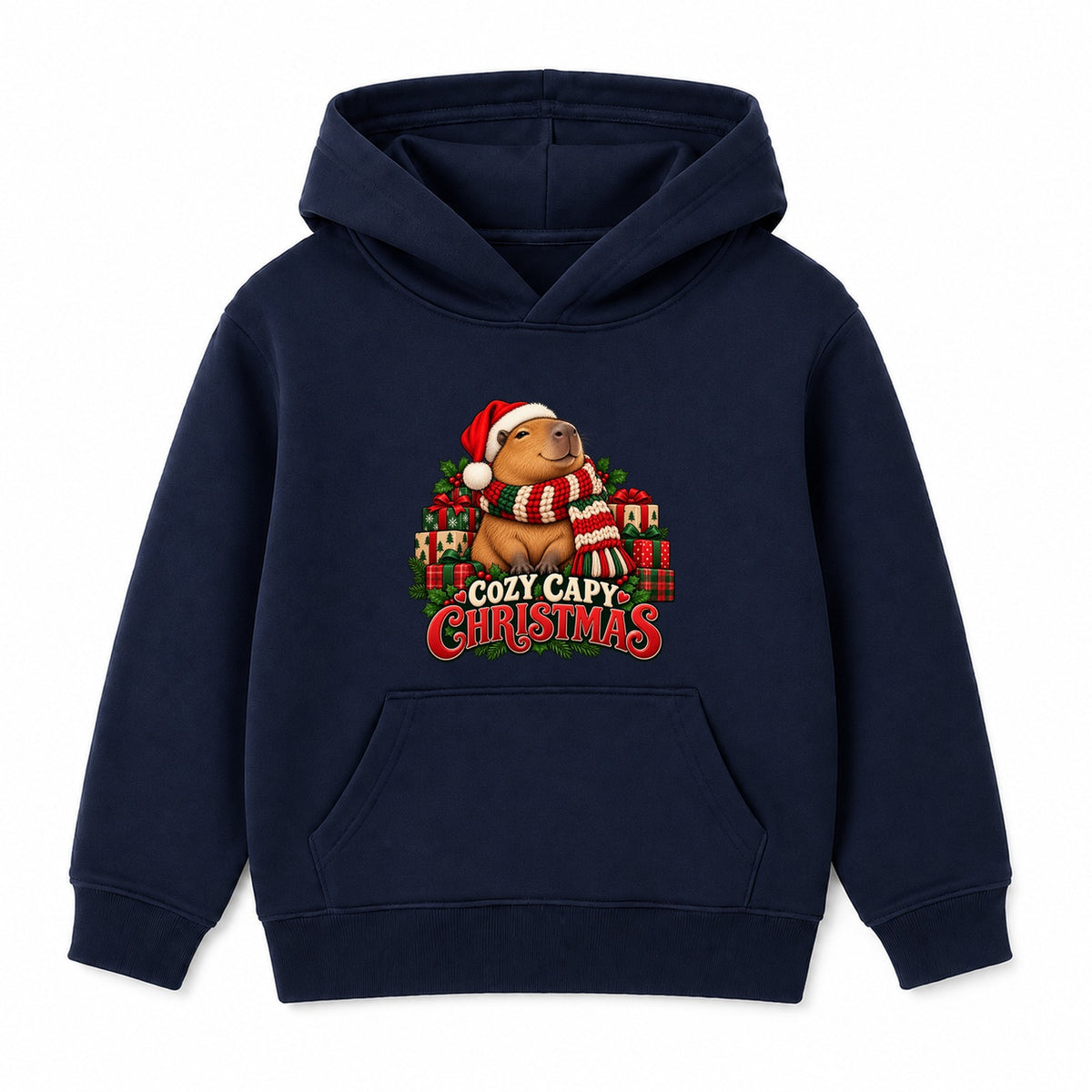 Cozy Capy Christmas adult Christmas hoodie - Navy