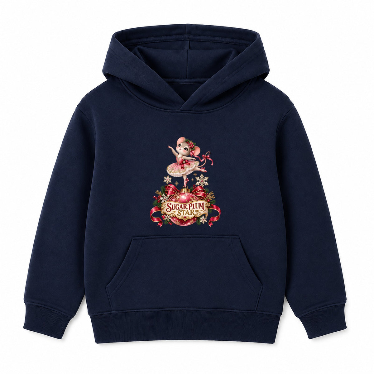 Sugar Plum Star kids Christmas hoodie - Navy