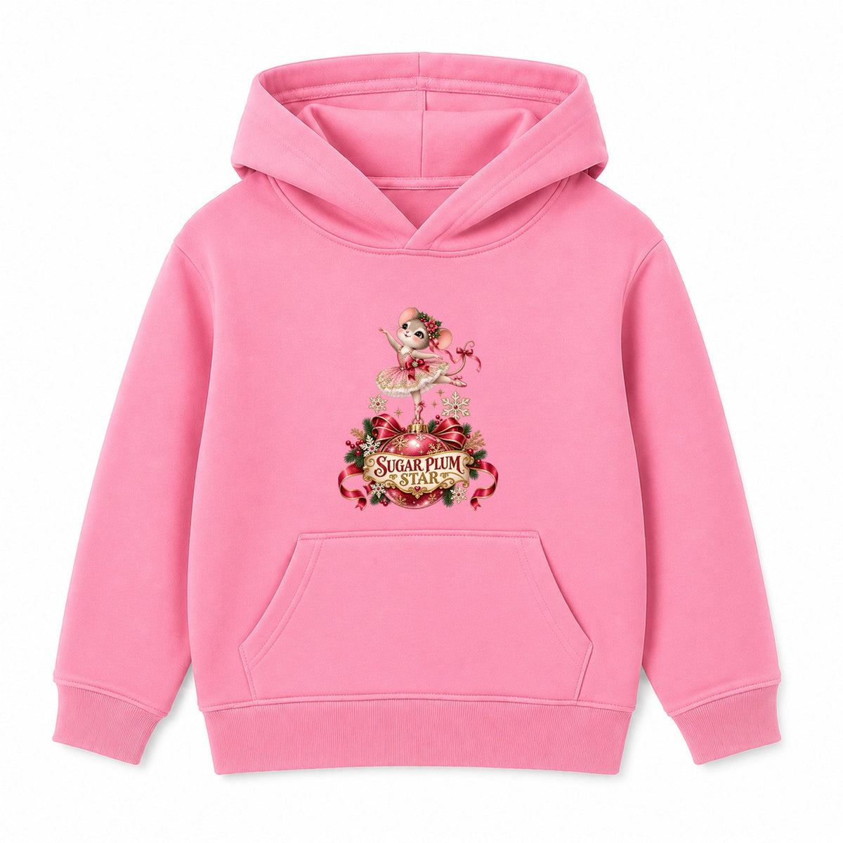 Sugar Plum Star kids Christmas hoodie - Pink