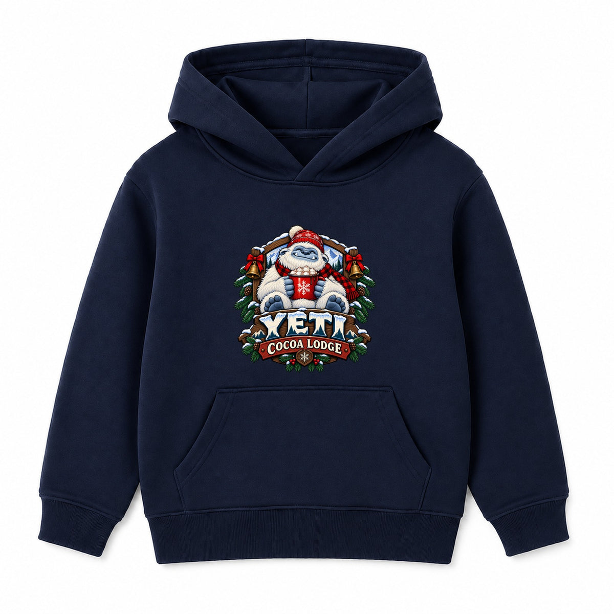Yeti Cocoa Lodge adult Christmas hoodie - Navy