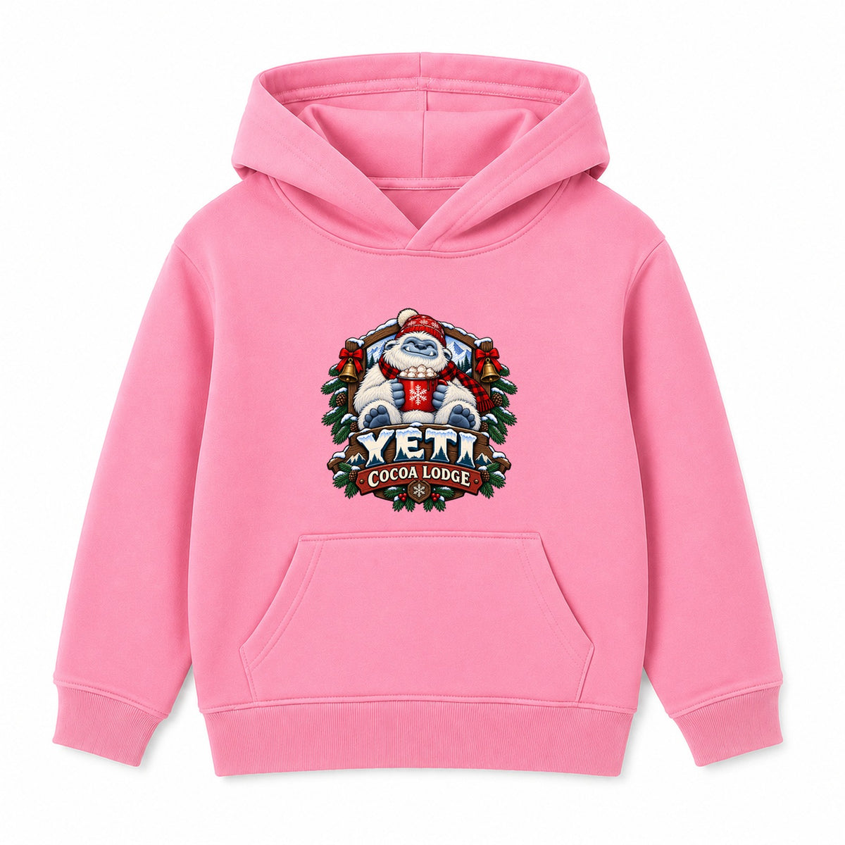 Yeti Cocoa Lodge adult Christmas hoodie - Pink