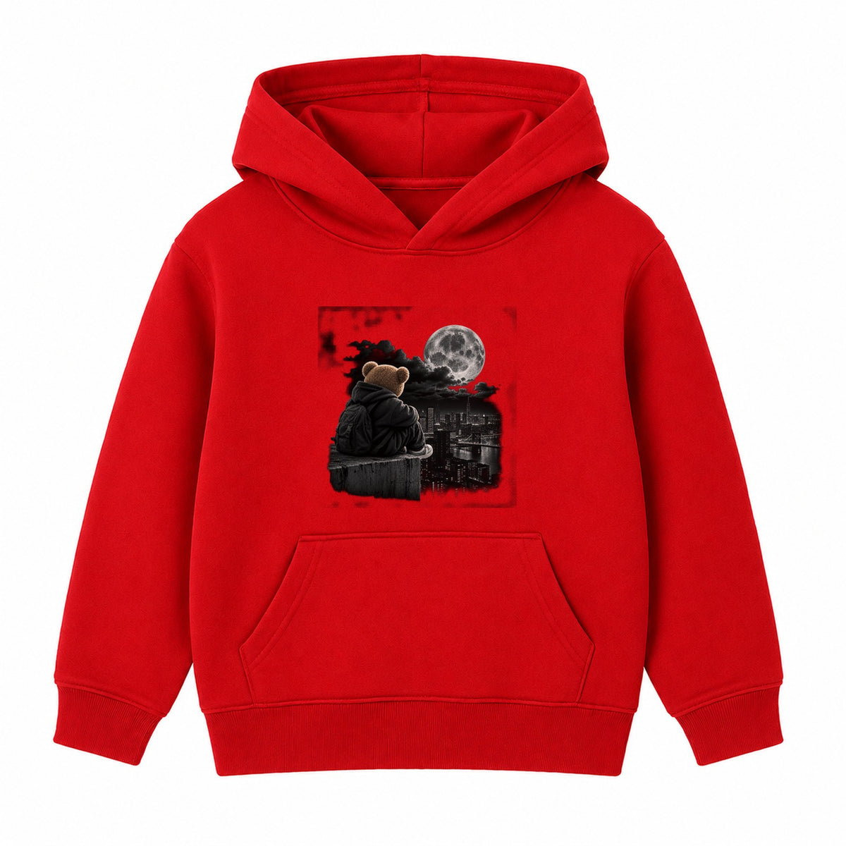 Bear City Nights adult hoodie - Red