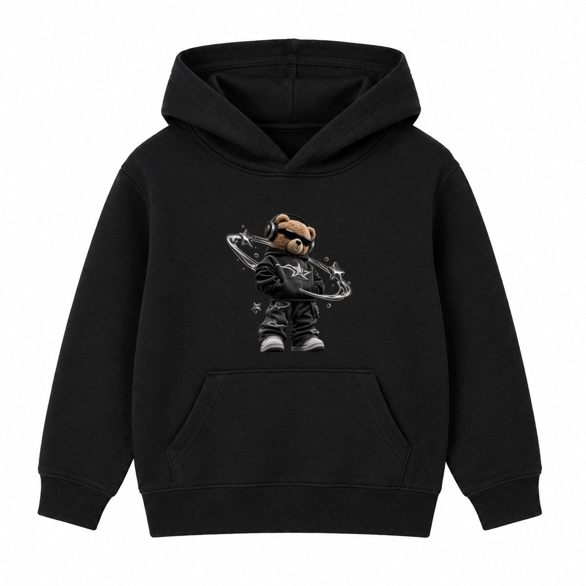 Star Bear adult hoodie - Black